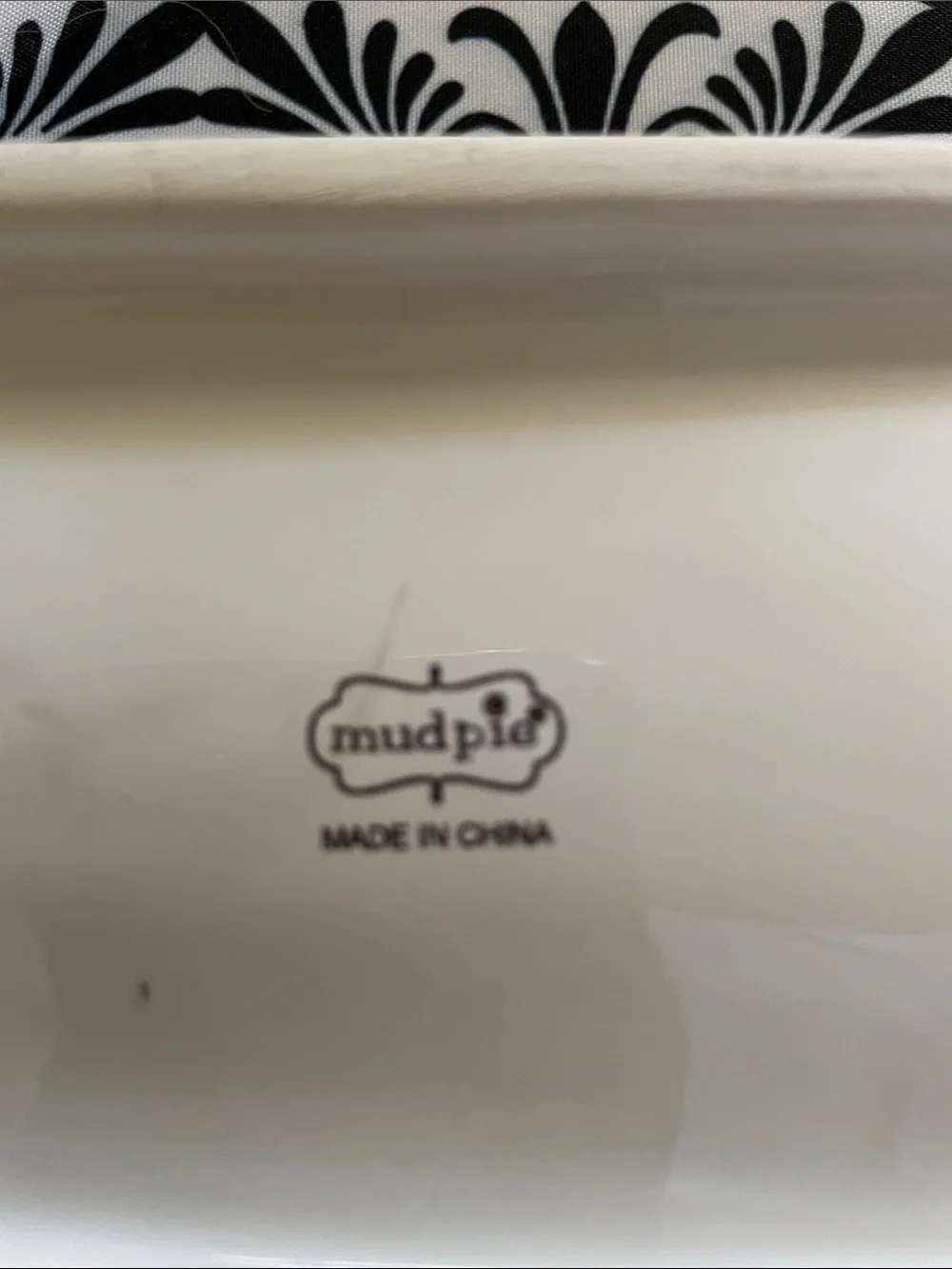 Mud Pie Silver-Tone Serving Spoon with White Ceramic Tray